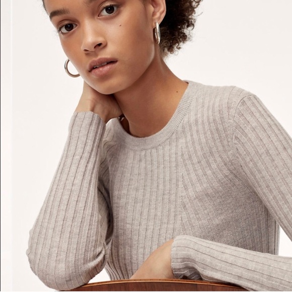 Babaton Sweaters - Babaton Nathaniel sweater sz L grey crop